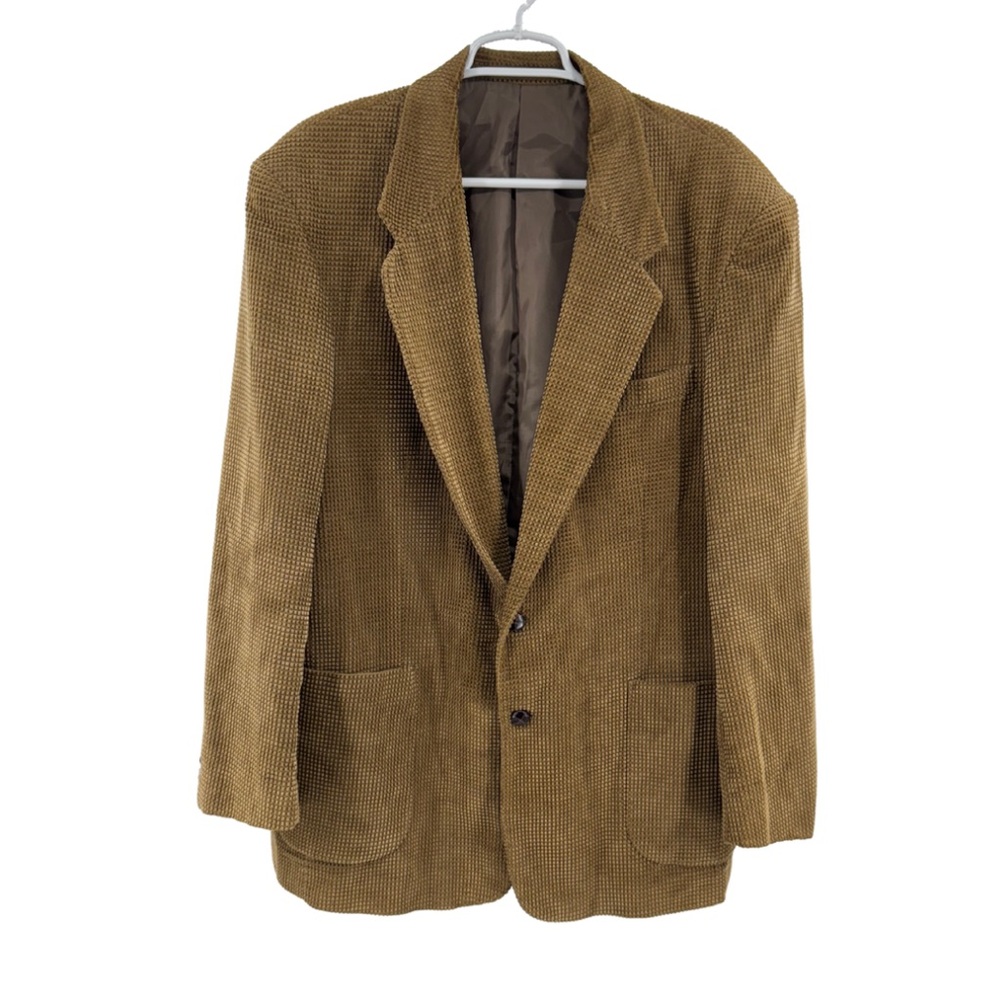 Members Only Tan Blazer textured corduroy 44 office business casual work mens